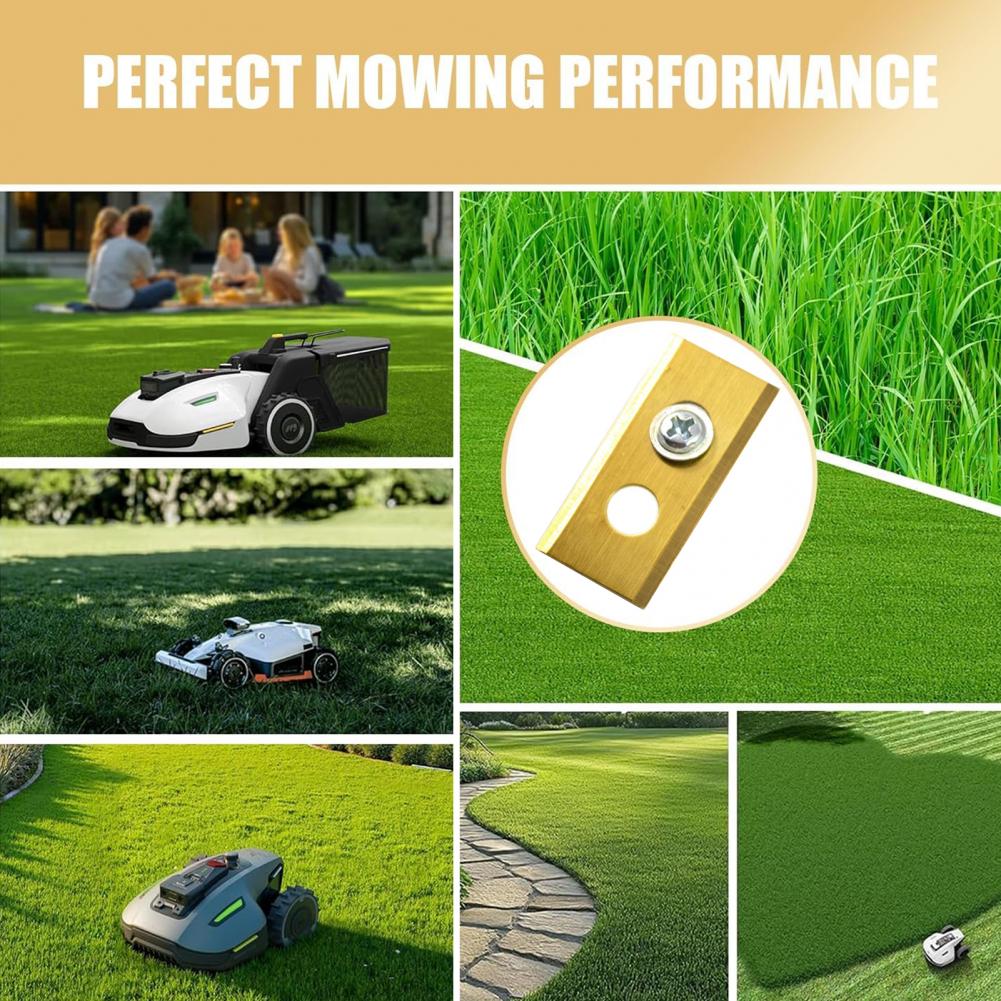 45 Pcs Lawn Mower Blades Stainless Steel Double Hole Blades Lawnmower Blades with Screws for WORX Landroid Models