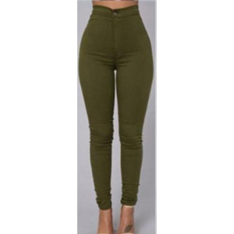 High Waist Stretch Thin Jeans Women Plus Size Solid Pencil Pants Skinny Jeans