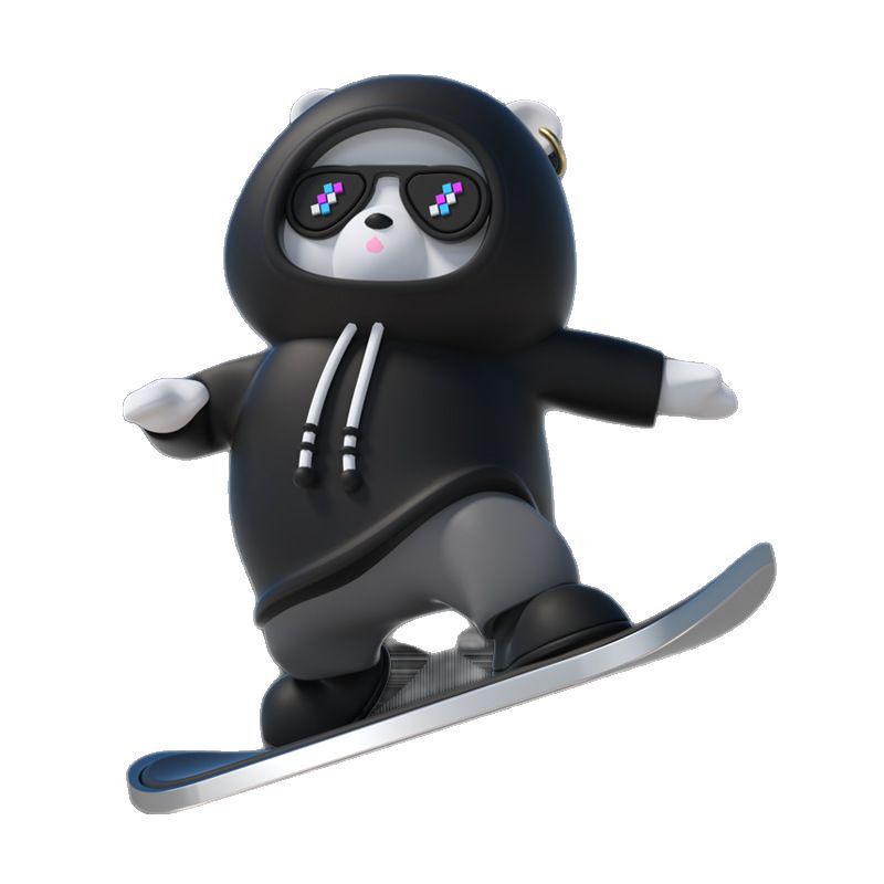 Bear Skateboard Car Ornament: Dashboard Center Console Cartoon for New Cars