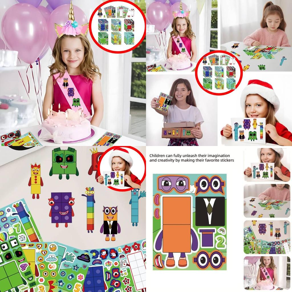 Cute New Digital Building Blocks Interactive Puzzle Stickers For Kids Fun Playtime