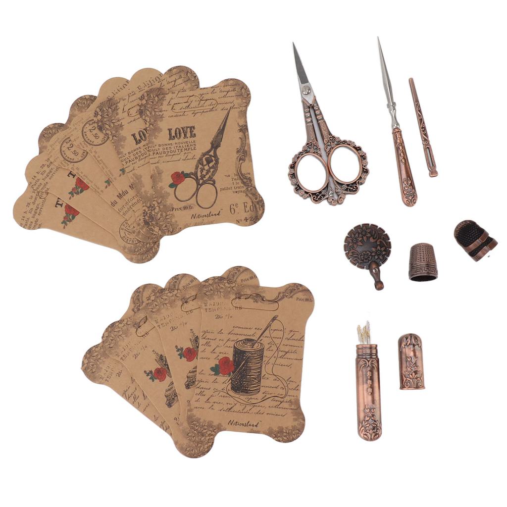 Europäisches Vintage Stickschere Set Edelstahl Europäisches Antikes Vintage Nähset für Nähen Handwerk Kunstwerke Handarbeit