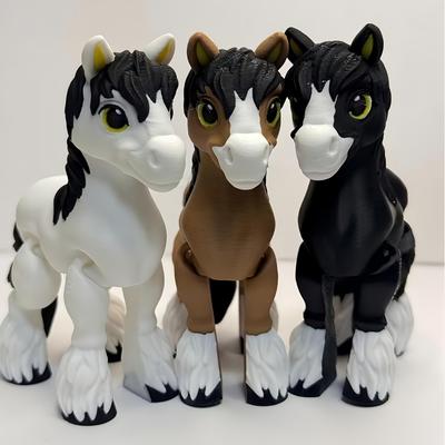 3D Printed Horse Pony Model Flexible Animals Toy Statue Movable Joints Home Office Decor Fidget Toys Stress Relief Animal Toys
