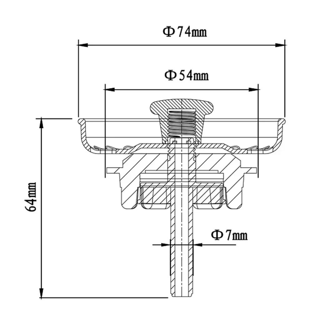 Washbasin Strainer PP Sink Stopper Filtration System Compact And Lightweight Design Easy To Install 0.1 Lbs Per Piece