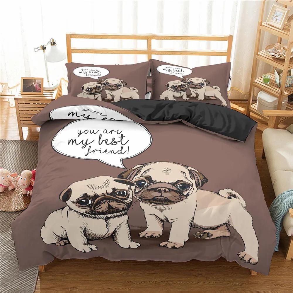 

Dropshipping Duvetcover 2pcs Pillowcase 2-3pcs Bedclothes AU Queen 210x210 Bedding Cover Set Cartoon Animal Double Single Bedset EU single(135x200cm)