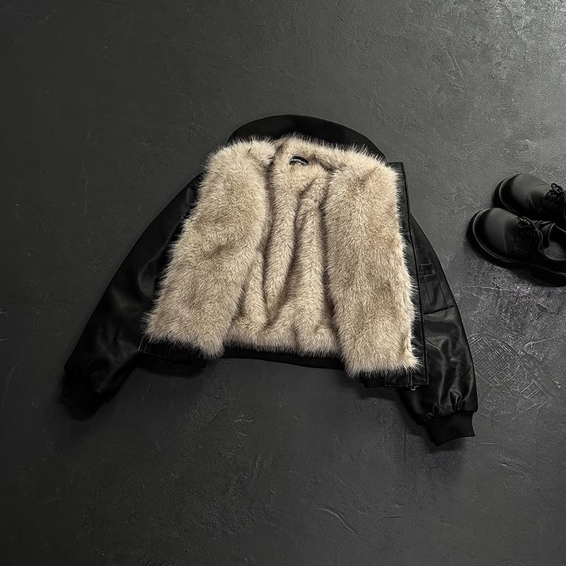 Men's Retro Pilot Leather Jacket: Mountain Eagle Cotton Winter Parka