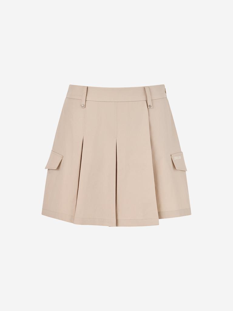LORDLOAR A-Line Flat Shorts Beige