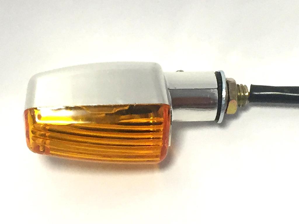 (nakira) Set of 4 Custom Turn Signals, Clear Lens, General Purpose Turn Signals (Yellow/Plated)