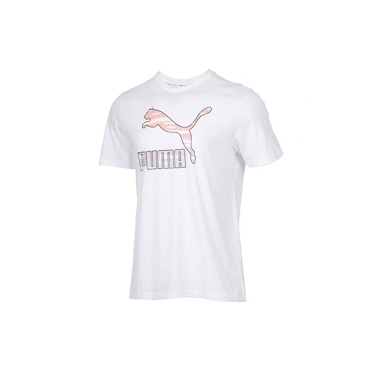 PUMA Chest Large Logo Printing Short Sleeve White Men s 599427-02 M