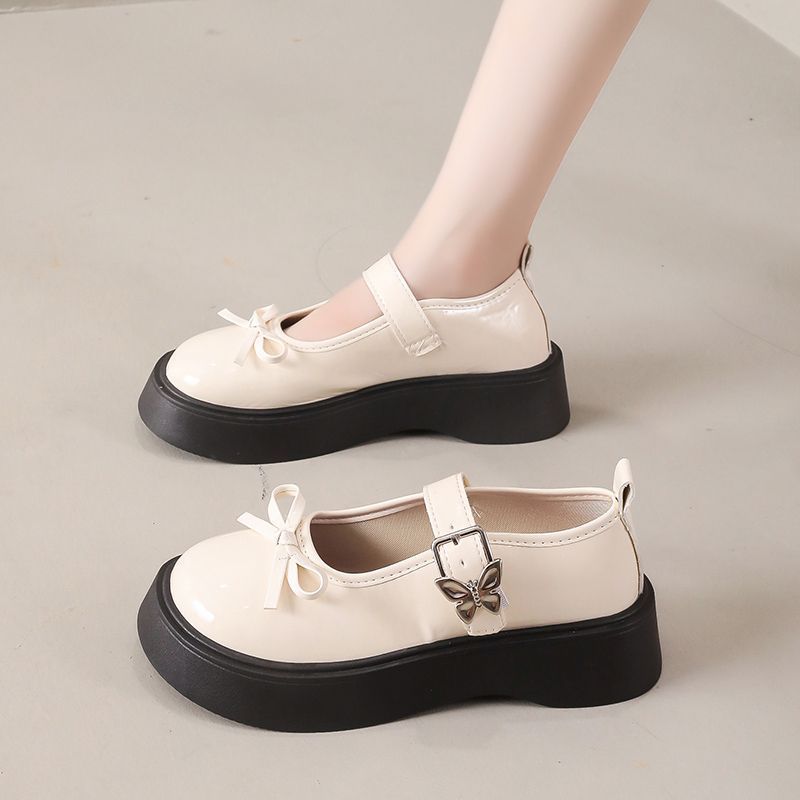 Versatile Skirt French Women's Single Shoes Spring and Summer New Temperament Bow Mary Jane Shoes Women