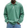 Men's Casual Versatile Long Sleeve Button Lapel Polo Shirt, Daily Business Commute Top