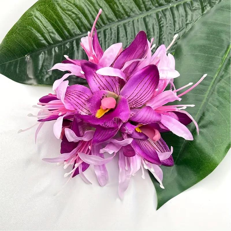Large Sweet Equinox Flower Hair Clips Simulated Orchid Flower Hair Pins Beach Hawaii Vacation Foral Hair Clips Hair Accessories