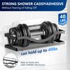 A Set of 12 Seamless Self-Adhesive Plastic Shower Racks, Sticky Replacements for Shower Baskets, Transparent Adhesive Hooks, Strong Hook Strips
