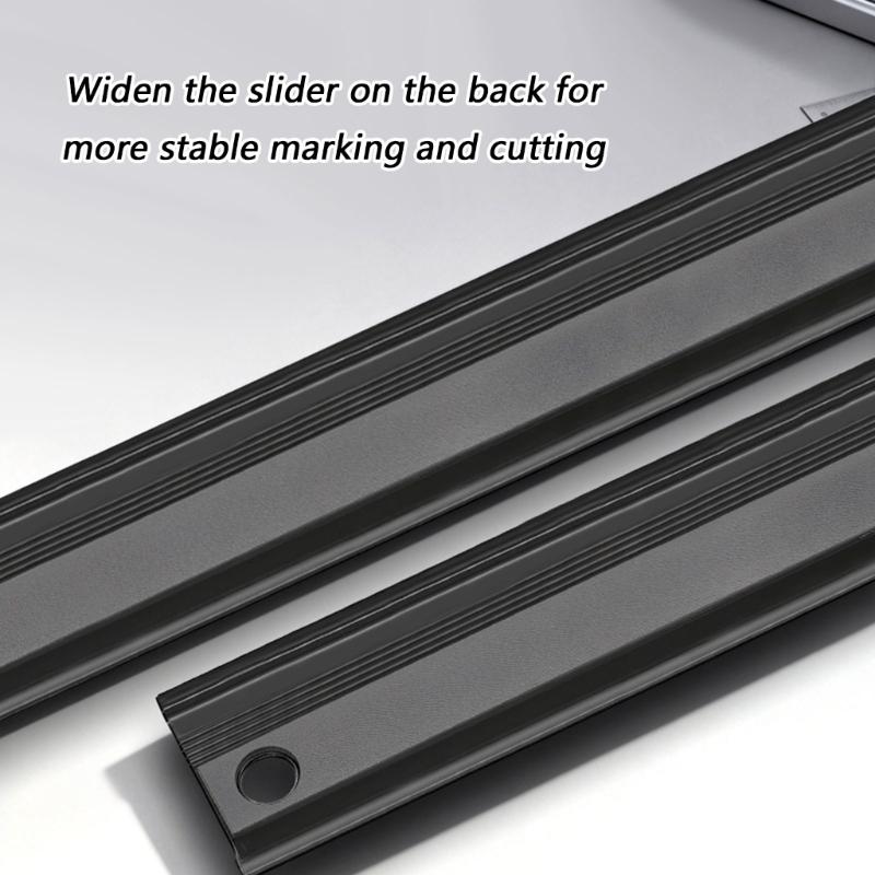 Strong Metal Ruler with Protective Edges Aluminum Straight Edges Ruler Ideal for Carpenter Designers & School Use