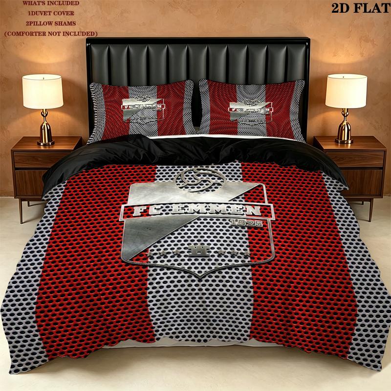 Fc Emmen Bedding Quilt Set Quilt Cover Pillowcase Home Decoration Birthday Gift (1 * duvet cover + 2 * pillowcase, without core)