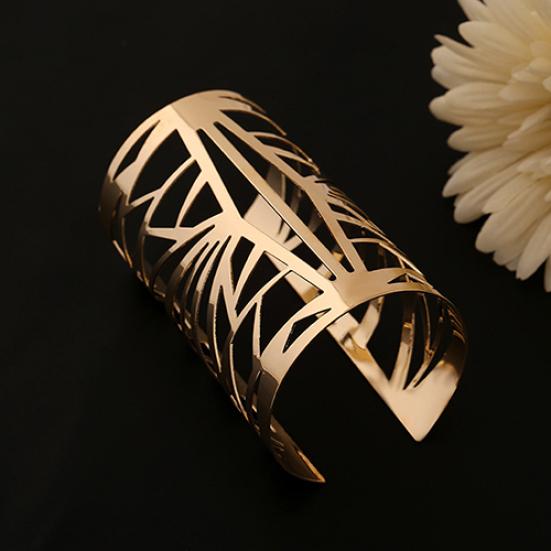 New Fashion Golden Hollow Patterned Bangle Opening Cuff Barcelet Jewelry Gift