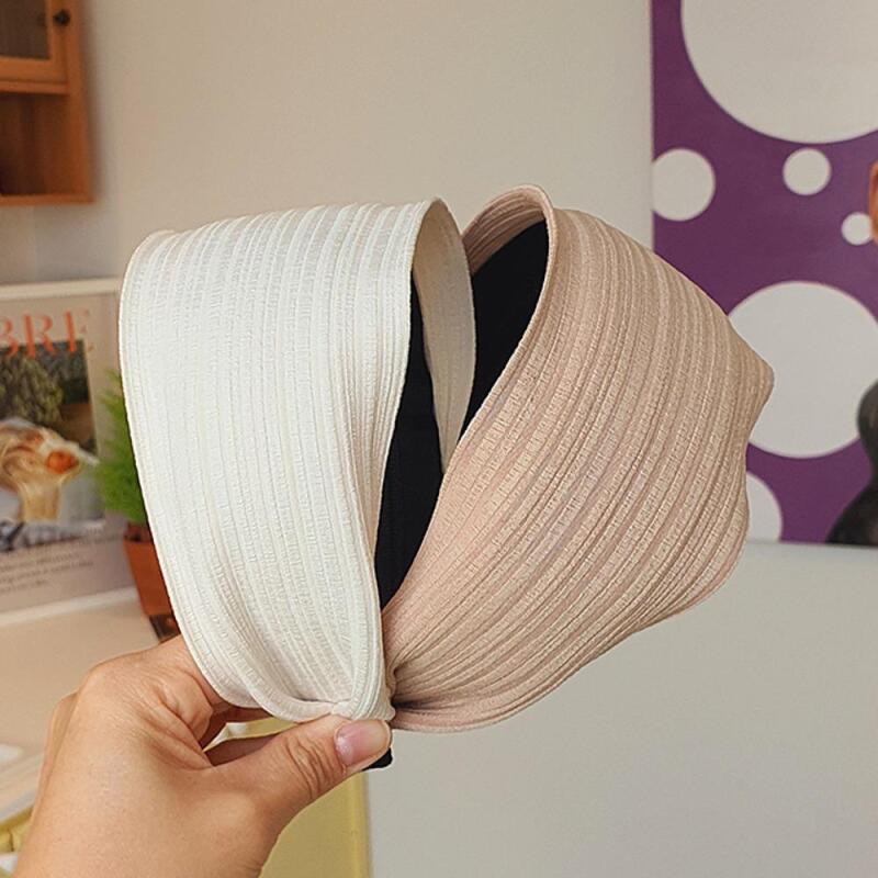 Женская летняя базовая широкая повязка на голову A30397_Navy