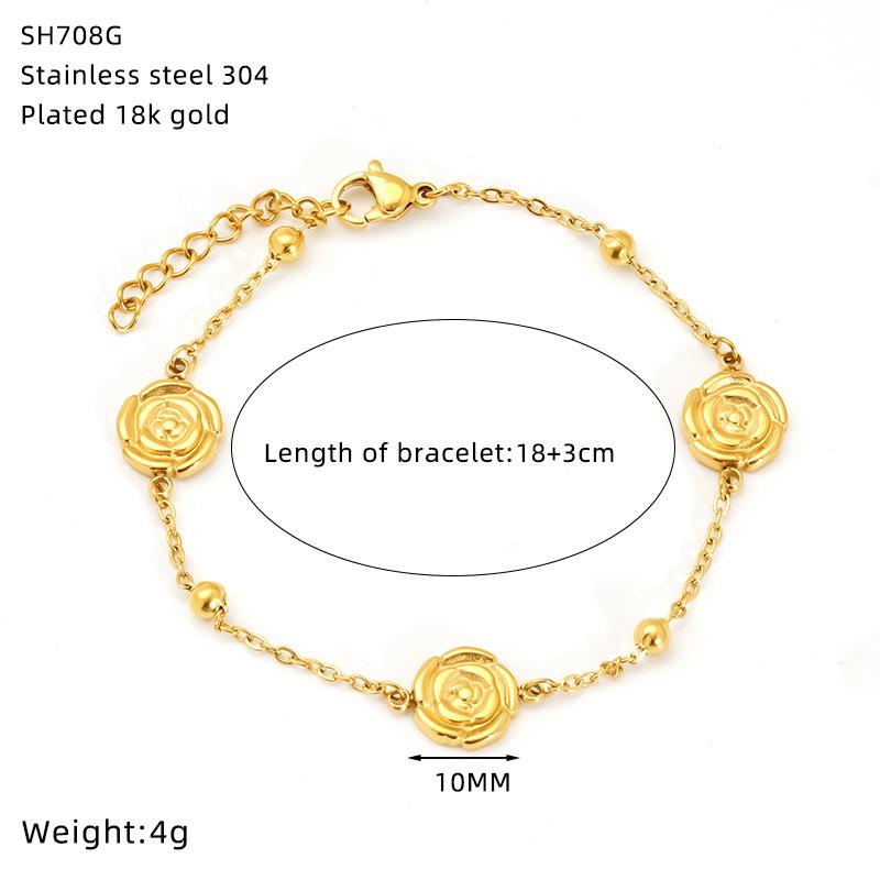 Sunflower Plated Blue Turquoise Zircon High-End Simple Jewelry Bracelet