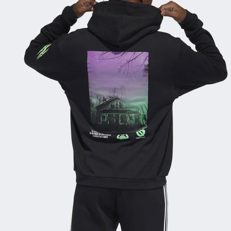 adidas Moletom com Capuz Originals Trefoil Edição Limitada de Halloween Estampa de Logo Masculino Moletom Preto GV0923