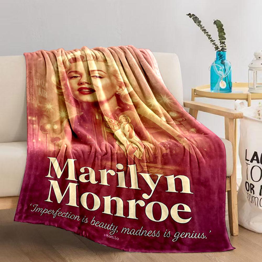 Coperta d'arte ispirata a Marilyn Monroe per tutte le stagioni coperta per la pausa pranzo coperta da lancio regalo