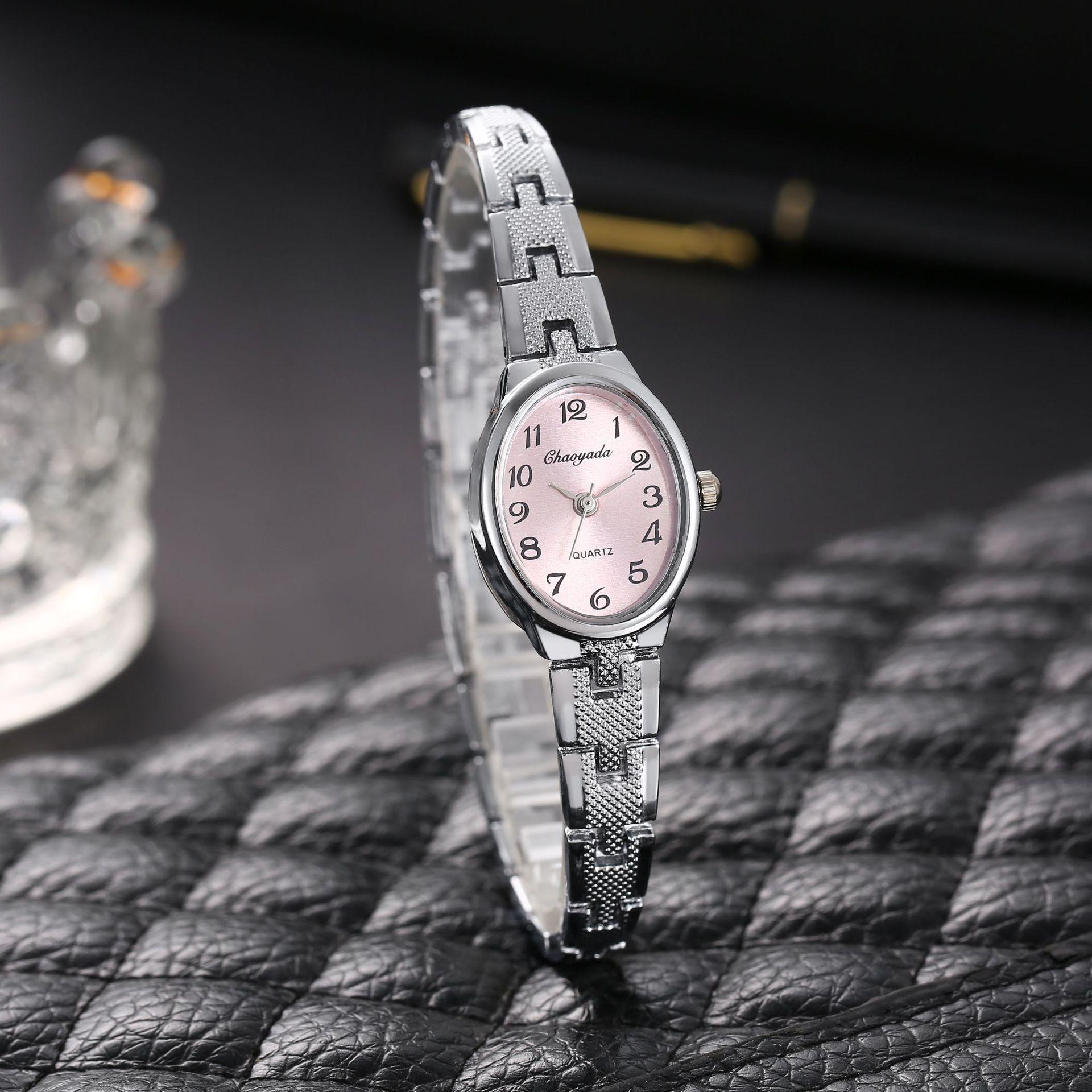 

Женские кварцевые часы с овальным циферблатом, модные, роскошные, женские часы, наручные часы из нержавеющей стали, подарок, часы для платья, Reloj Mujer розовый/серебряный