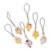 6pcs/set Cat Cookie Phone Charm Strap Soft Kawaii Kitty Couple Keychain Pendant Cute Lanyard Keycord Bag Decoration Gift