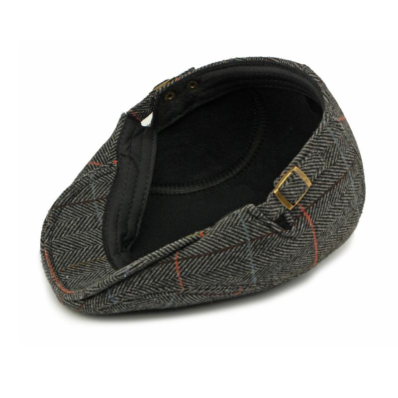 Autumn Winter Velvet Warm Peaked Cap Men's Wool Beret British Vintage Middle-Aged and Elderly Forward Cap