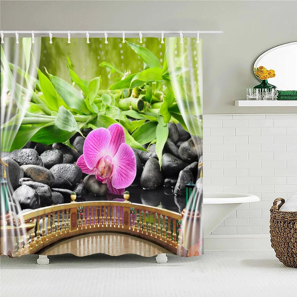 3D Waterproof Fabric Polyester Shower Curtains landscape Outside the Window Bathroom Curtains With Hooks Bathtub Decor Screen