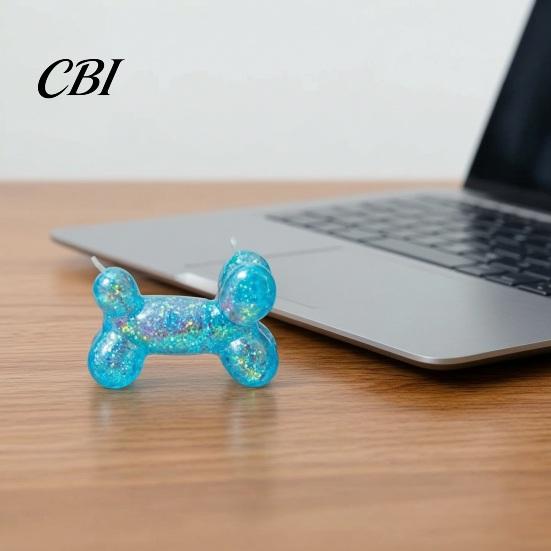 Dog Sensory Toy Stress Relieving Balloon Toy, Soft Glitter Squeeze Clear Puppy Fidget for Anxiety Relief