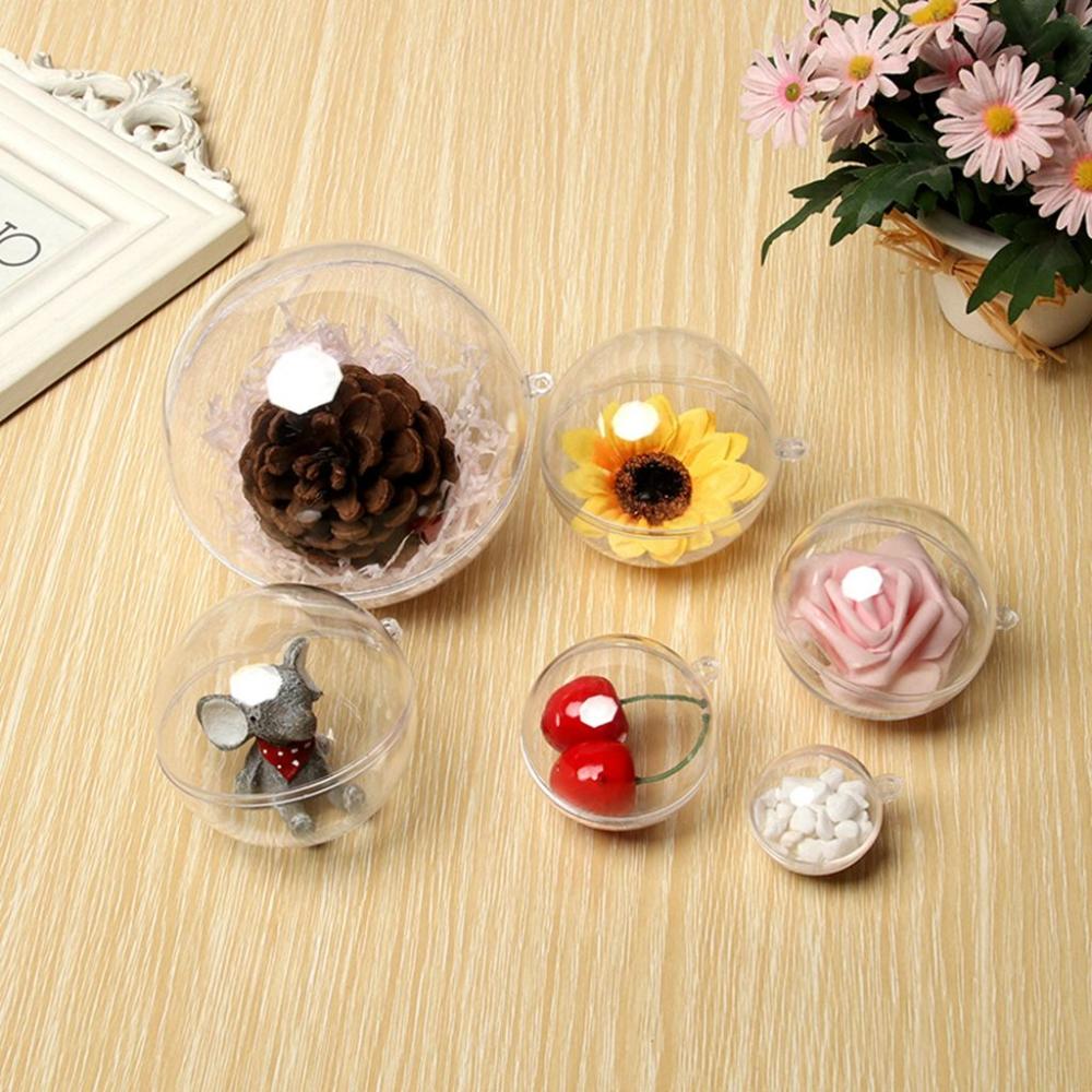 Hanging Ball Plastic Easy Open Bauble Clear Balls Christmas Pendant Party Supplies Dry Flower Ball
