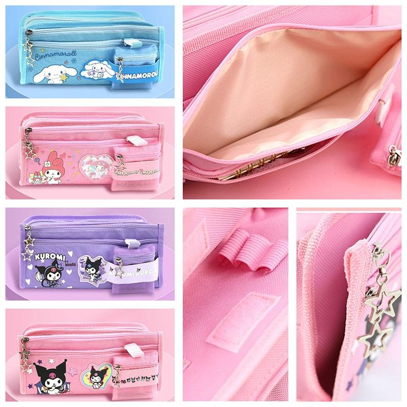 Sanrio Melody Kuromi Canvas Pencil Case Coin Purse For Students