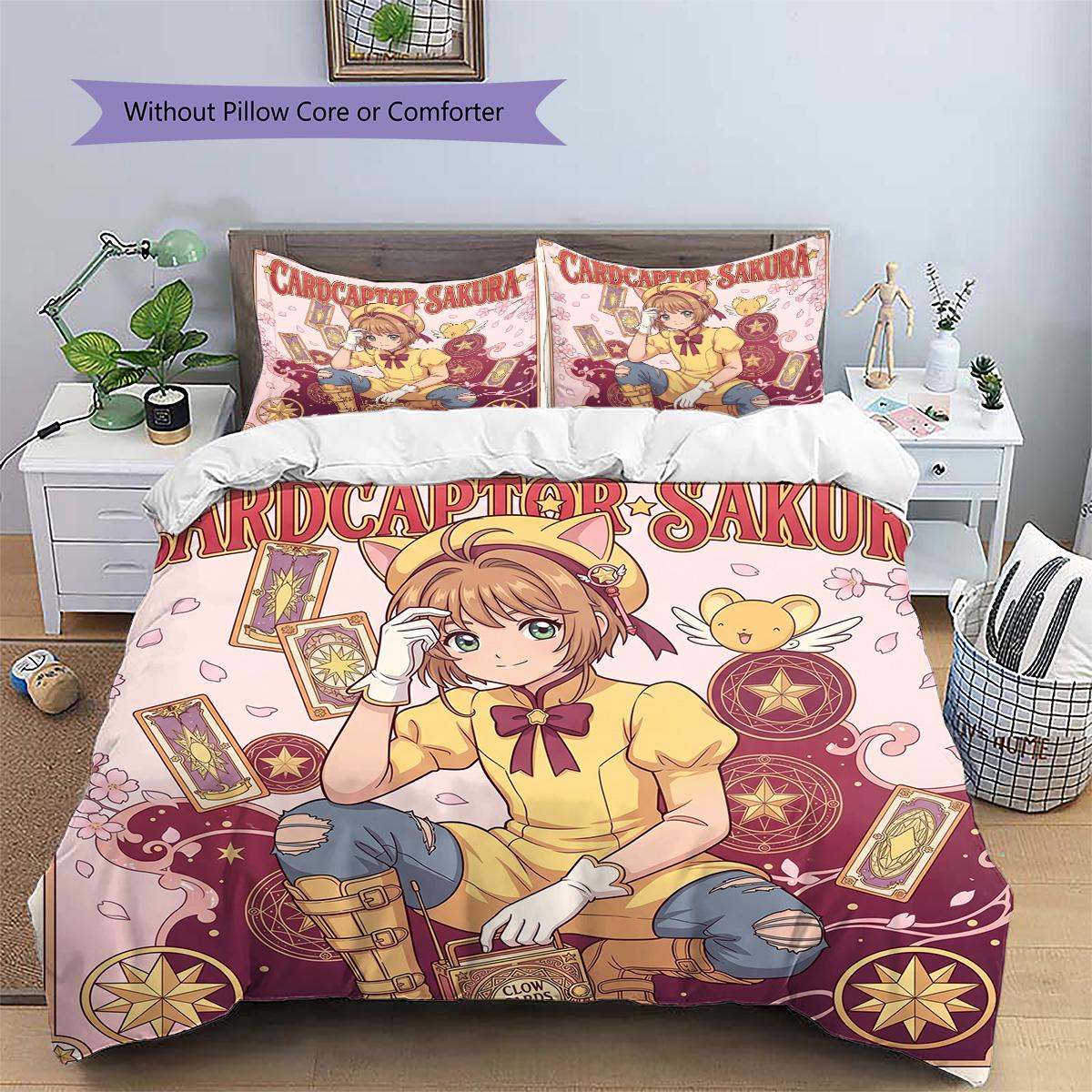 Cardcaptor Sakura Pillowcase  Duvet Cover Set | Cardcaptor Sakura Unique Bedding | Gift for Fans YUN6511 135x200cm