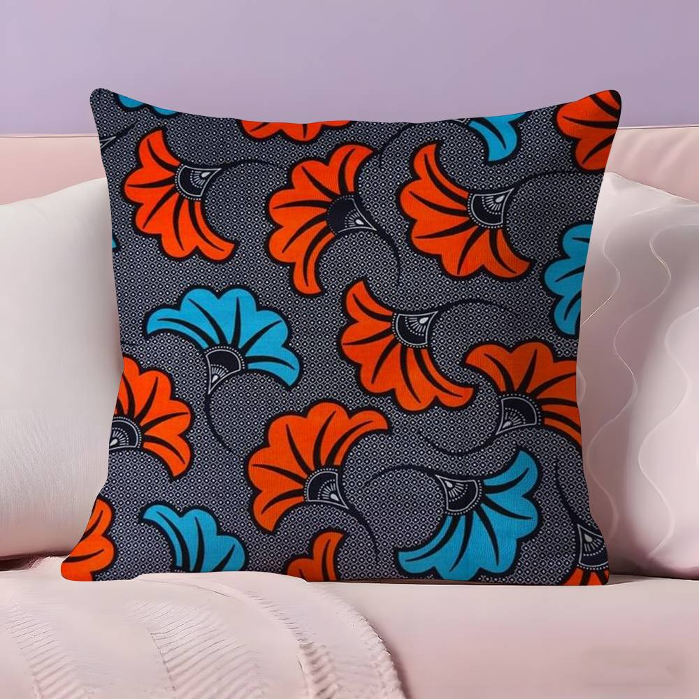 African Style Print Pillow Case  Ultra Soft Skin Friendly Fabric Cloud Like Comfort & Concealed Zipper
