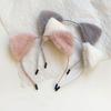 Animals Cat Ears Headband Face Wash Hairband Women Hair Hoop Funny Plush Hair Band  Makeup