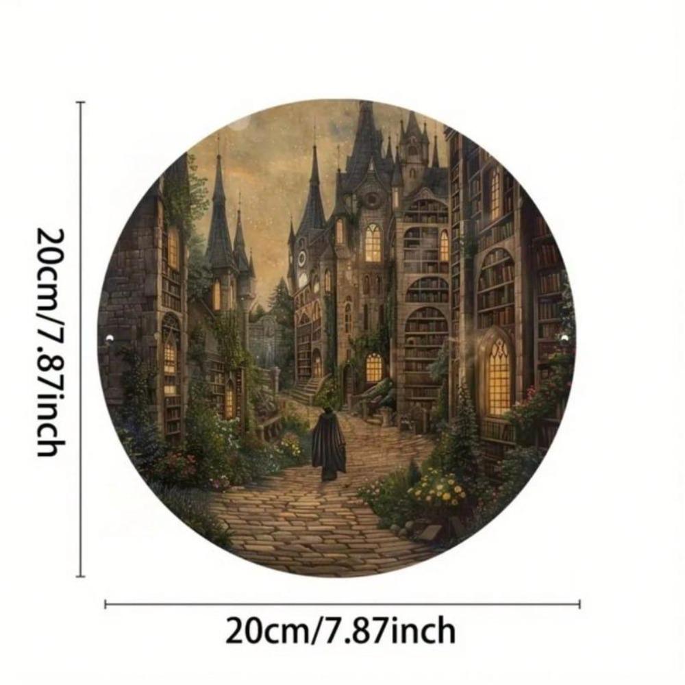 Vintage Magic Academy Metal Tin Sign Fantasy Castle Wall Decor