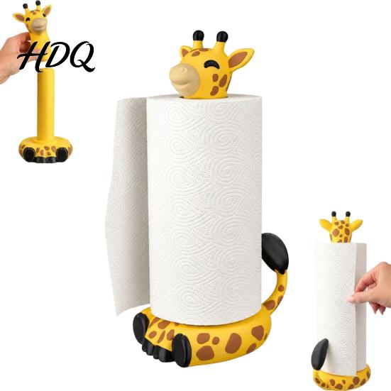 Non Slip Paper Roll Stand Cute Giraffe Towel Holder Sturdy PLA 3D Printed Standing Novelty Home Decor Gift Dispenser Decorative Animal Napkin