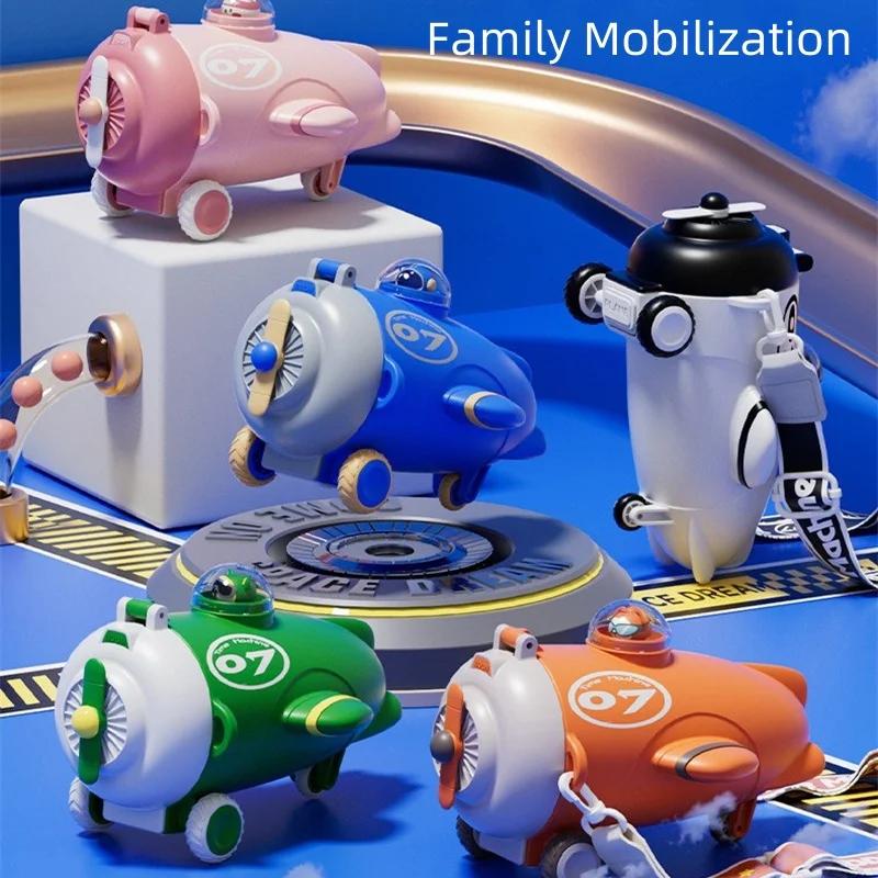 Kids Water Bottle Sippy Cup with Aircraft Modeling Cartoon Leakproof Water Bottles Outdoor Portable Drink Cup Bottle 550ml