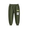 27Kids Children's Clothing Autumn and Winter Mid-Waist Fleece Sweatpants Boys' Fleece Jogger Pants Baby Letter Print Long Pants