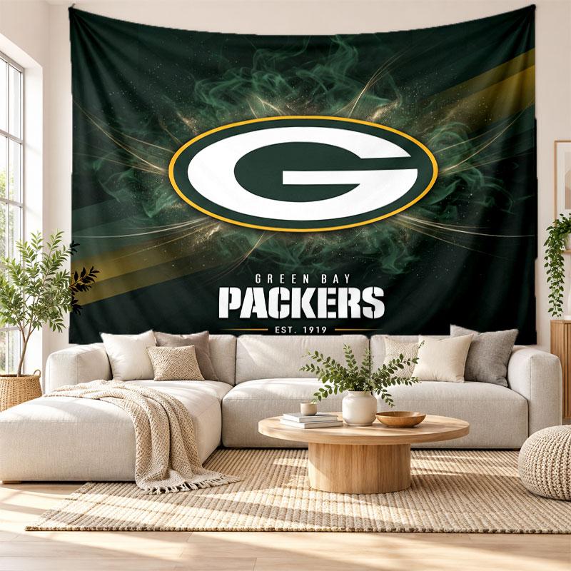Green Bay Packers Wall Tapestry, Soft Fabric Wall Hanging, Decorative Backdrop For Bedroom Home Wall Art