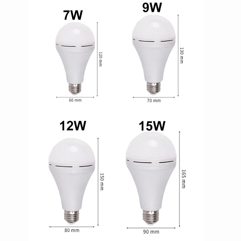 New 7W/9W/12W/15W Emergency Light Bulb 85-265V Portable LED Light Bulb E27 Rechargeable Bulb Home