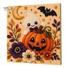 Pumpkin Wall Art Ghost Faux Pearl Kit, Halloween Painting DIY Autumn Home Decor 3D Spooky Skull Craft Kit for Adults Beginners, Fall Handmade