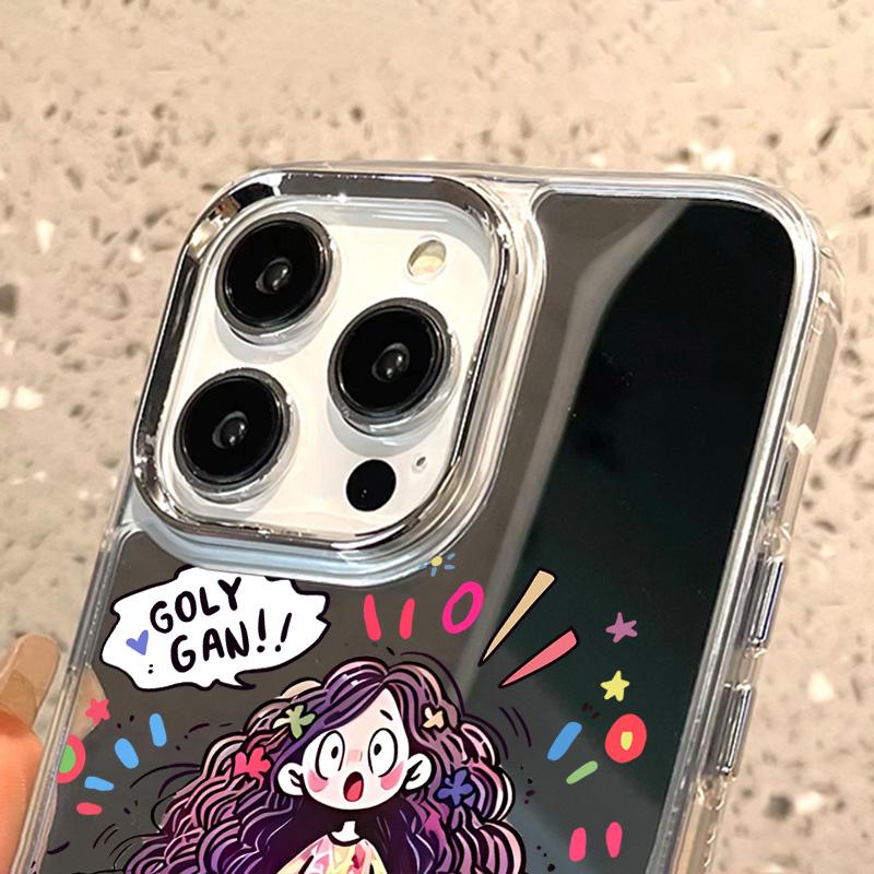 Mobile Phone Cases for iPhone 11 13 XR 15 Pro Max 12 14 Pro Max Case iPhone 16 XS Max Mirror Protective Case Mirror Exquisite Cartoon Waterproof