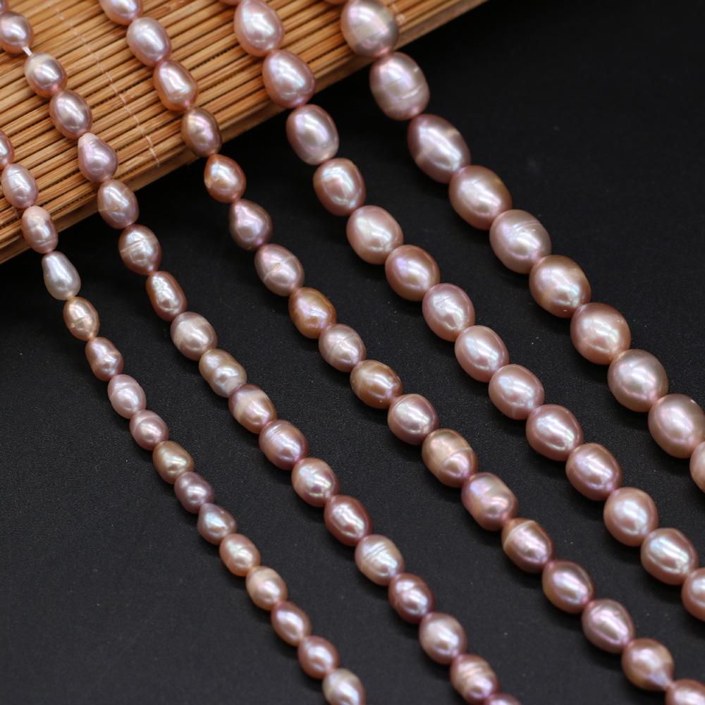 1String, AA Natural Freshwater Pearls, Rice-shaped Purple Pearl Beads, for DIY Necklace Bracelet, Jewelry Making, Birthday Party Crafts, 36cm