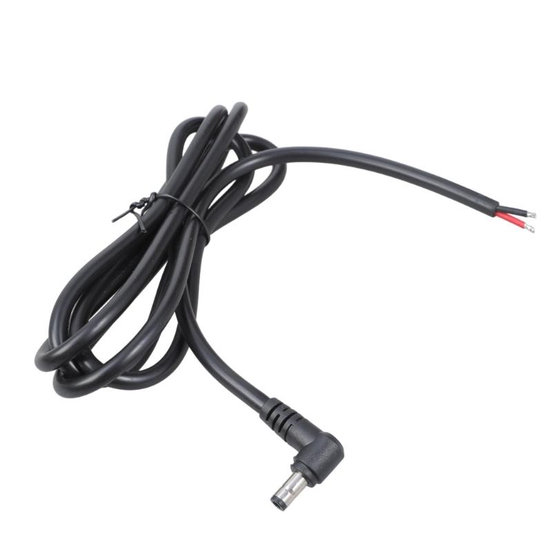 DC5.5mmx2.5mm Right Angle Male Plug Bare End Cable 16AWG Conversion Cord for LED Monitor Cameras Easy Installation