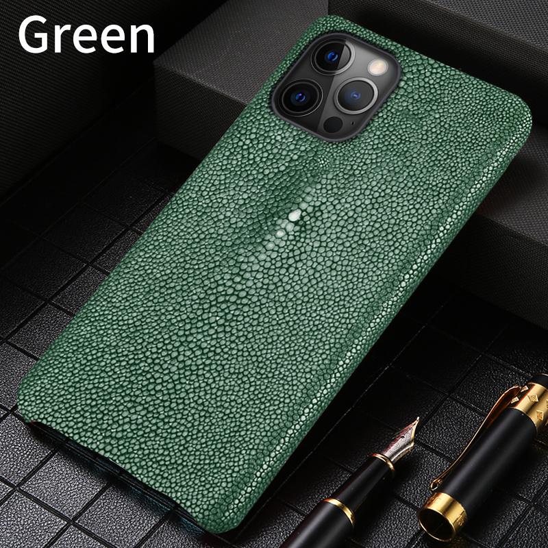 Genuine Stingray Leather Phone Case for iPhone 15 12 13 14 Pro Max 15Pro 13Pro 14Pro 15Plus 14Plus 12Pro 11 Pro Max Luxury Cover