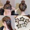 Geometric Rhinestone Star BB Clip\ Metal Hollow Hair Clip Elegant Star Side Clip  Girls