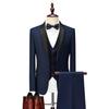 Men's Green Collar Three-Piece Suit for Stage, Groom, or Best Man Performance