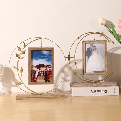 6palcový kovaný železný fotorámeček Dutý výsuvný design Kovový rám pro domácí dekoraci ložnice stolu Dekorace osobních fotografií