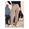 Men High Waist Double Pleated Loose Straight Non Iron Casual Suit Trousers
