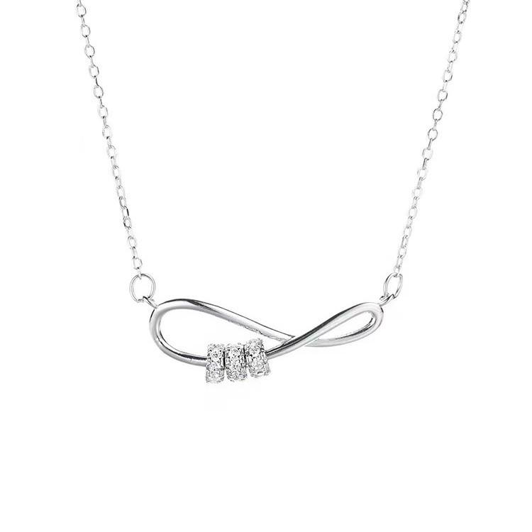 Eternal Love Necklace: Nickel Silver Plated with Gold, Luck Beads, Niche Design, Clavicle Chain, Elegant Look