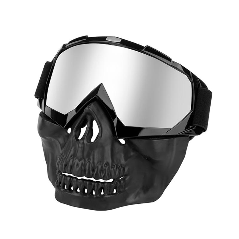 Winddichte Motorradbrille Abnehmbare Gesichtsmaske Bequeme Atmungsaktive Gesichtsbedeckung Perfekt für Motorradabenteuer